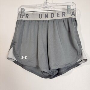 Under Armour Women's Play Up Shorts Gray Size Medium Loose Fit Running Short PKT